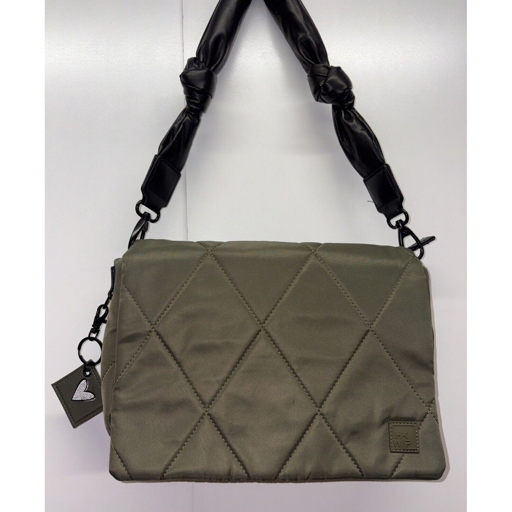 Olive Quilted Shoulder Bag